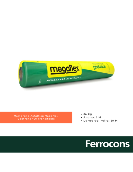 MEMBRANA MEGAFLEX GEOTRANS ROLLO X36 KG
