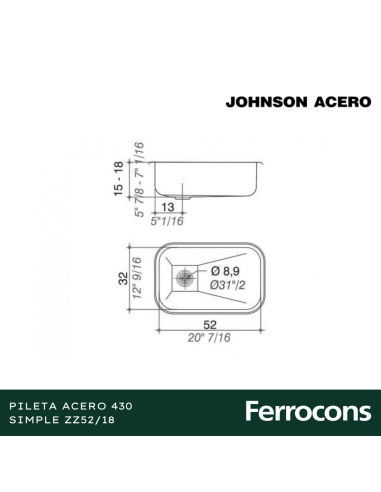 PILETA ACERO 430 ZZ5218 CSOP