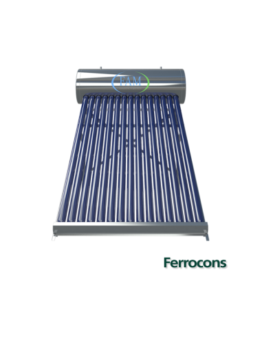 TERMOTANQUE SOLAR 15 TUBOS 150 L CVAL MEZ C ANODO MAGN