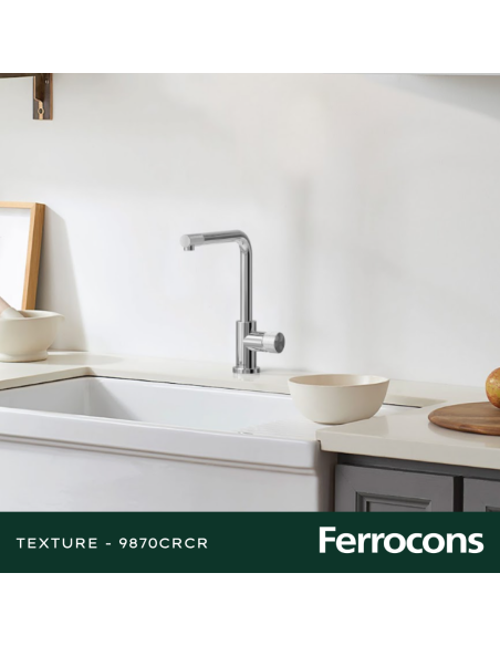 HIDROMET TEXTURE MONOCOMANDO DE COCINA RECTO CROMO 9870CRCR