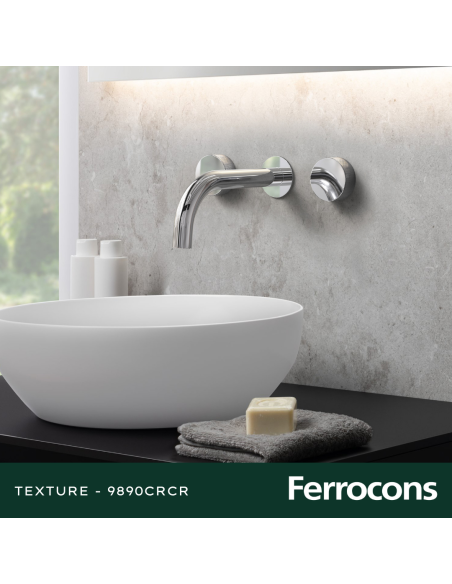 HIDROMET TEXTURE 9890CRCR LAVATORIO PARED CROMO