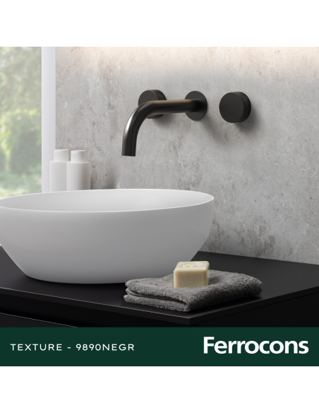 HIDROMET TEXTURE 9890NEGR LAVATORIO PARED NEGRO