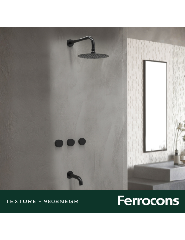 HIDROMET TEXTURE 9808NEGR BAÑERA C/ TRANSF NEGRA