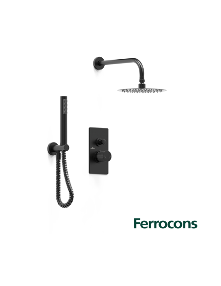 HIDROMET TEXTURE 9812NEGR MONOC DUCHA 200 C/DUCH