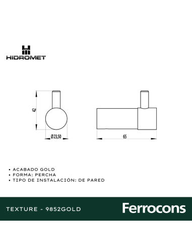 HIDROMET TEXTURE 9852GOLD PERCHA GOLD