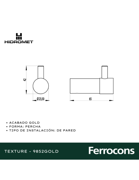 HIDROMET TEXTURE 9852GOLD PERCHA GOLD